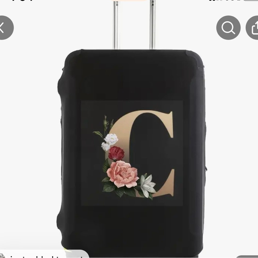 Suite case or luggage cover with a letter C for your name. It’s stretchy.
